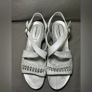 Hush Puppies Silver Strappy Sandals 7.5 W